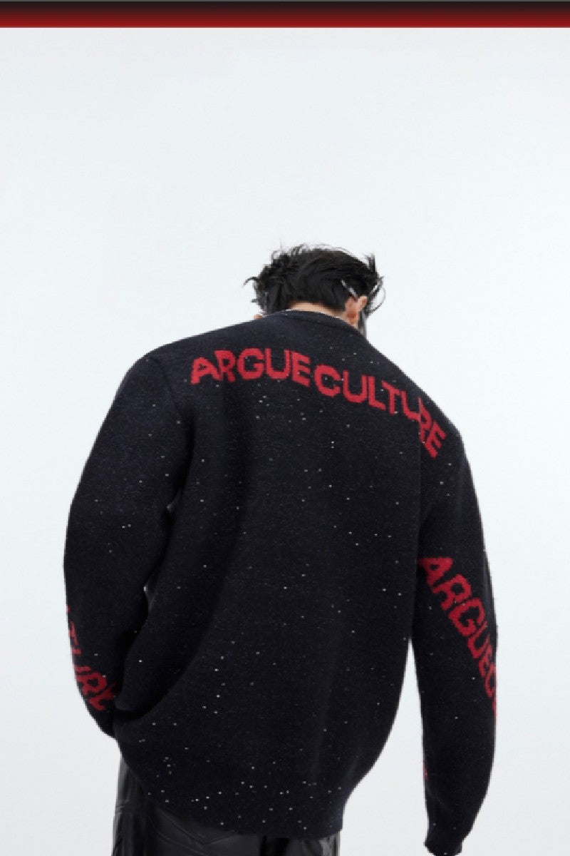 Logo-Strickpullover mit Glitzer