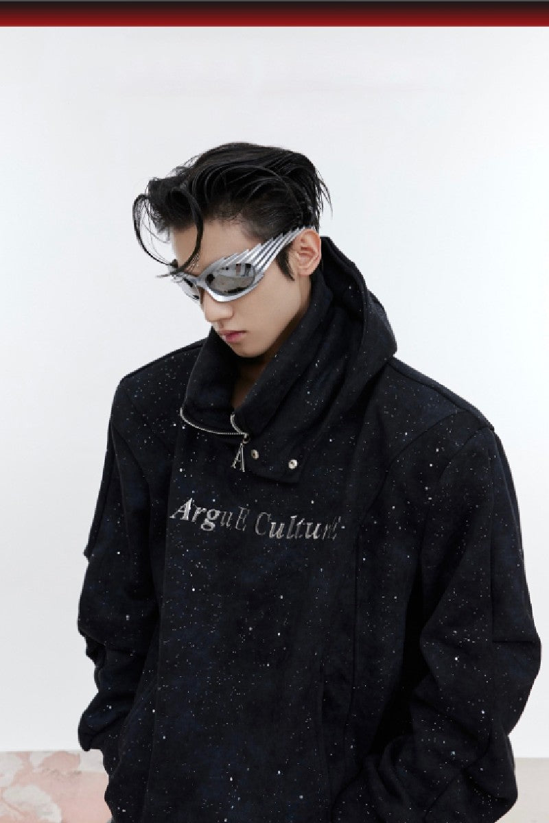 Doppellagiger Hoodie mit Glitzerlogo