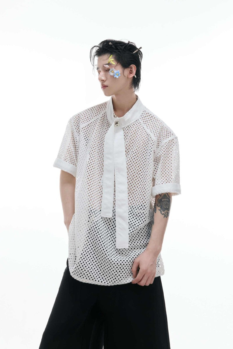 Strick-T-Shirt mit Bindedetail