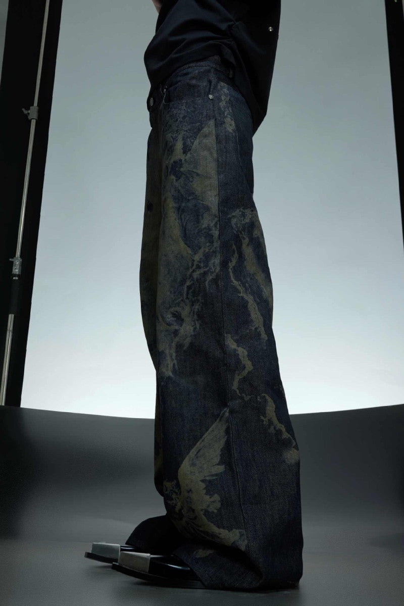 Lasergeschnittene Baggy-Jeans