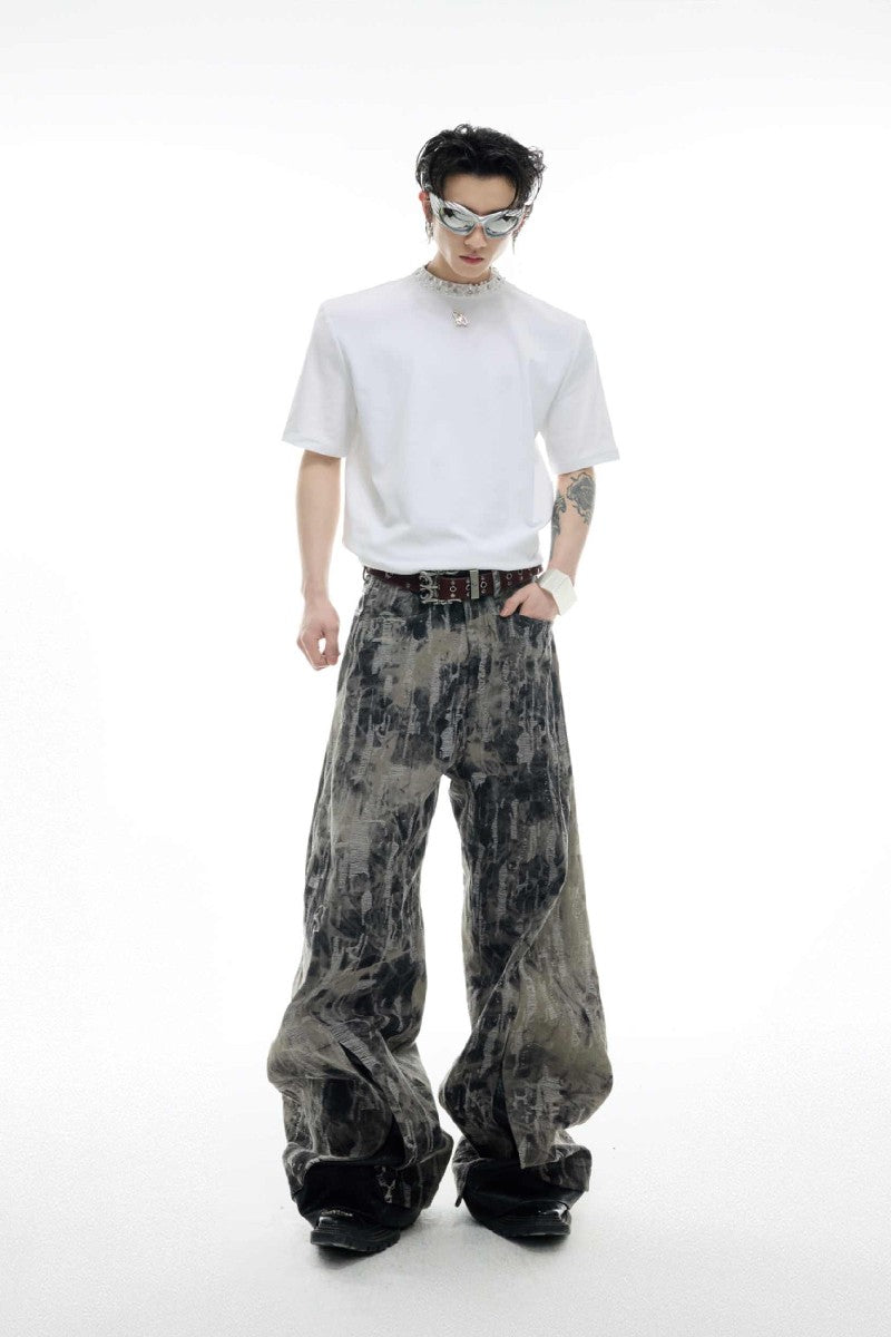 T-shirt en modal, strass et perles