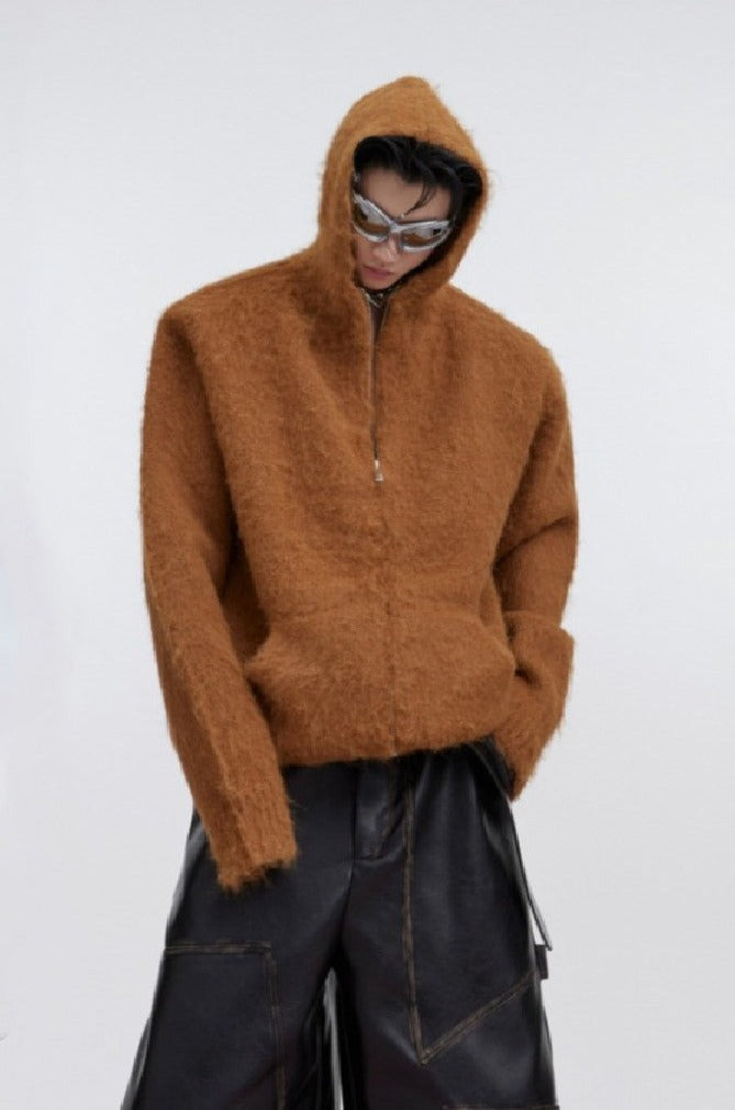Mohair-Strickhoodie