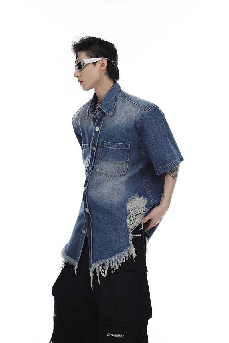 Jeanshemd im Used-Look
