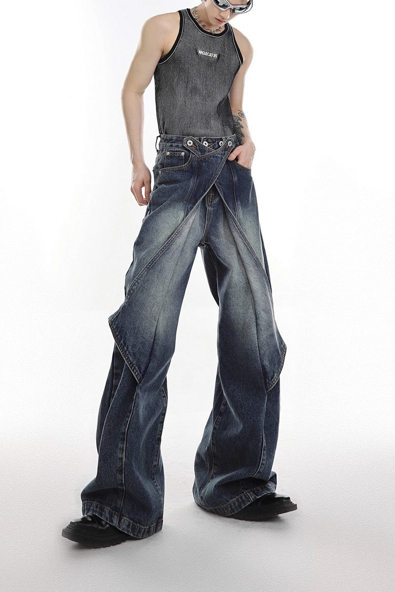 Lagenlook mit ausgestelltem Denim