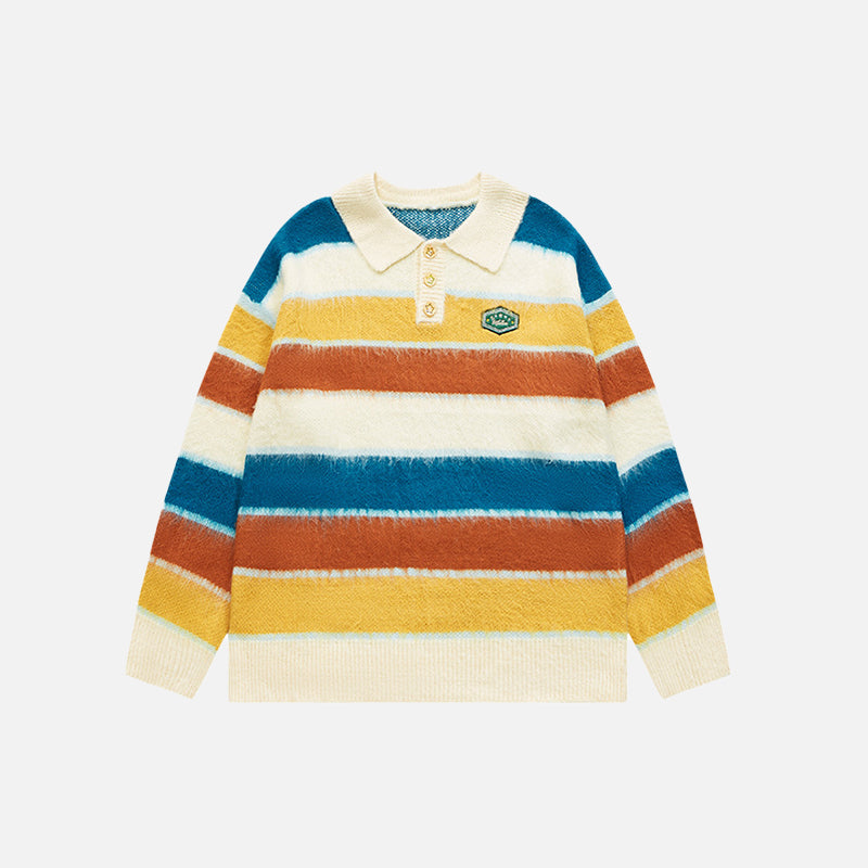 Vintage Polo Farbstreifen Pullover
