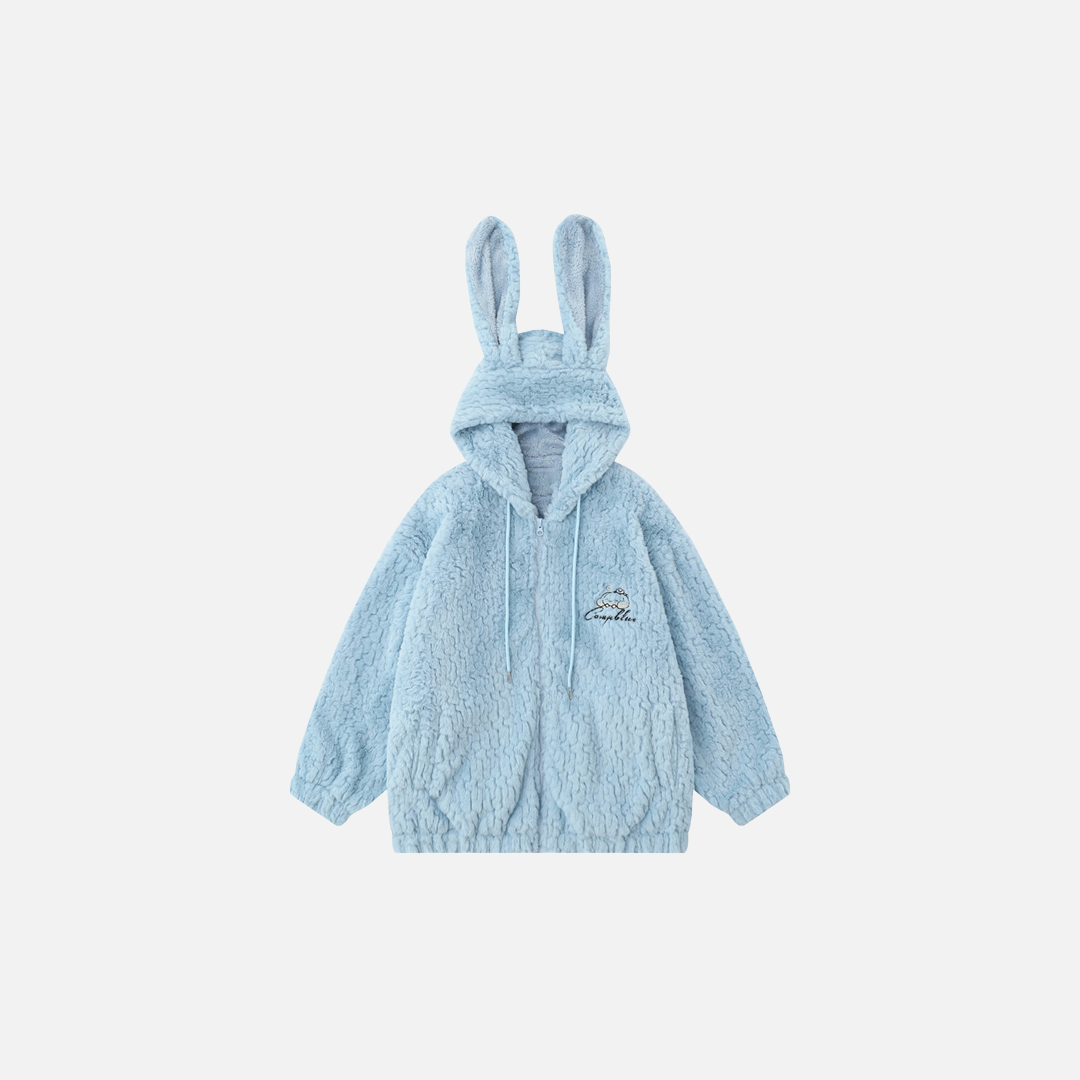 Kuschelige Kapuzenjacke mit Hasenohren-Motiv