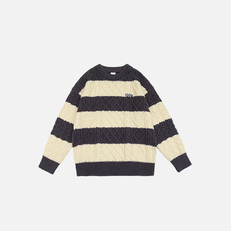 Klassischer Zopfstrickpullover
