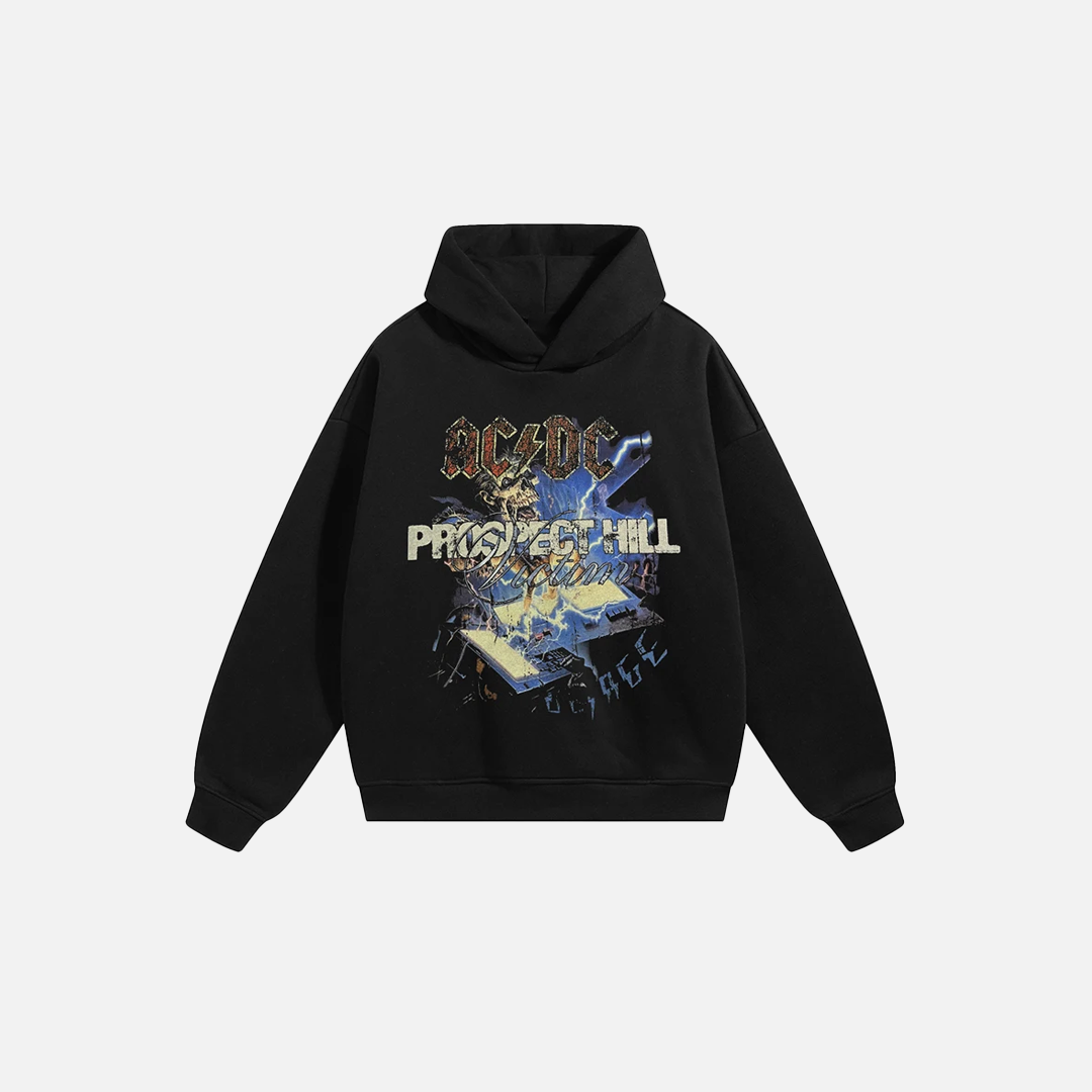 Sweat à capuche streetwear à motif de crâne et imprimé hip-hop