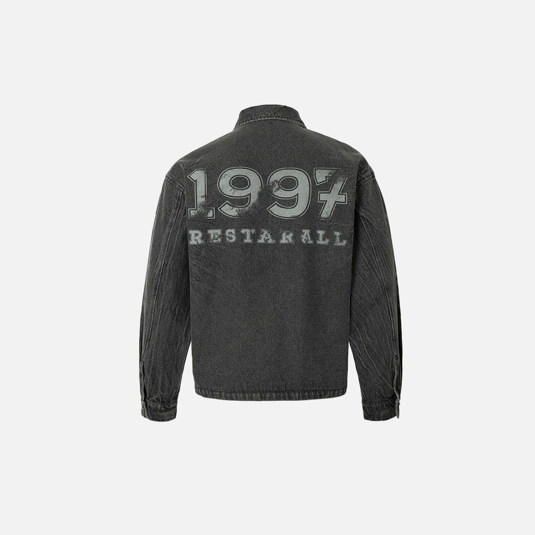 Veste en jean imprimée camouflage tendance Y2K