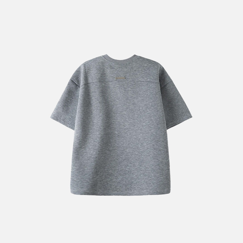 Sommerliches graues T-Shirt mit halbem Reißverschluss