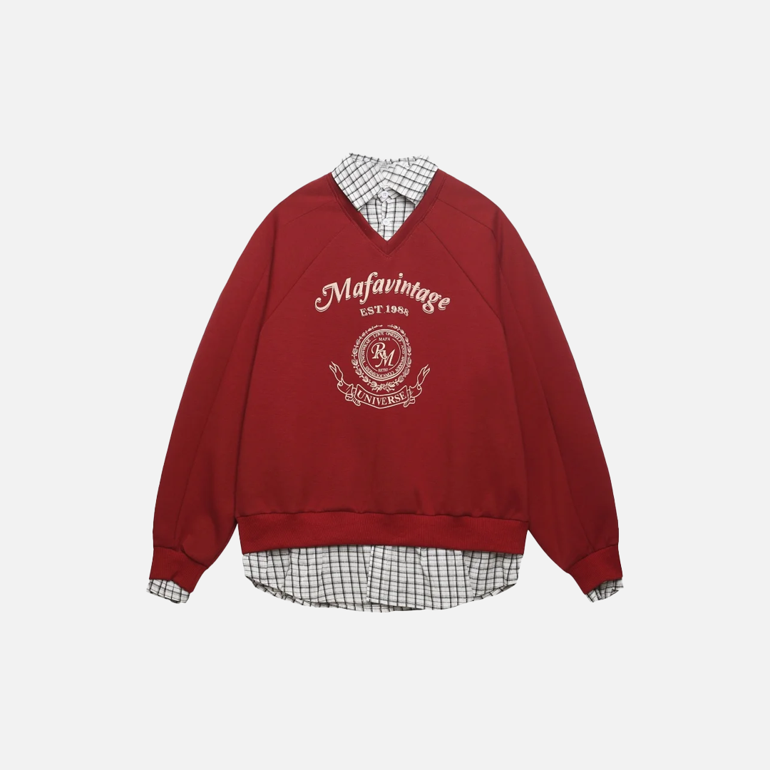 Isolierte Streetwear-Sweatshirts mit Buchstabenprint, die wie zweiteilige Modelle aussehen