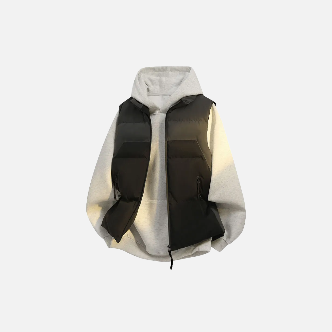 Trendy Splicing Color Hoodie With Vest