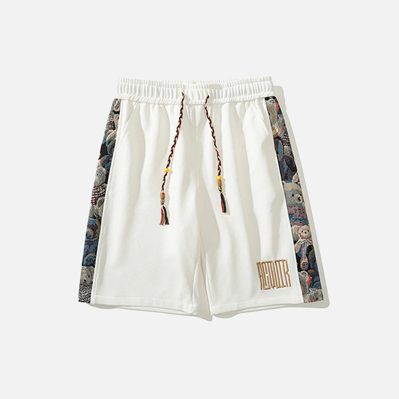 Short vintage imprimé ours sur le côté