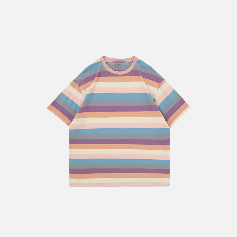 T-shirt à rayures arc-en-ciel pastel
