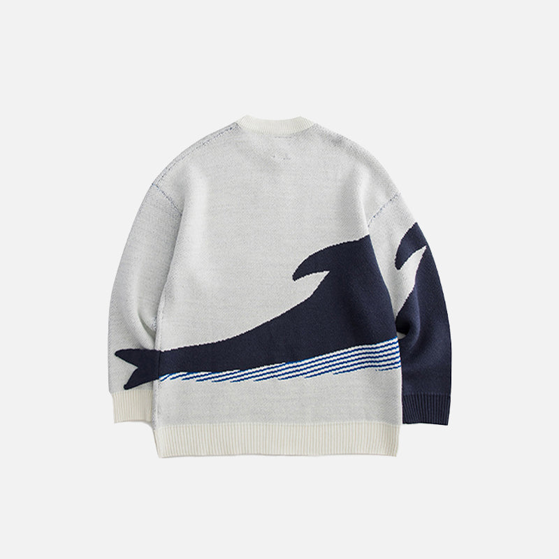 Pullover mit einsamem Wal