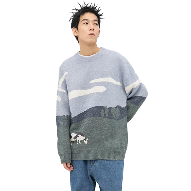 Pullover mit holländischem Landschaftsmotiv