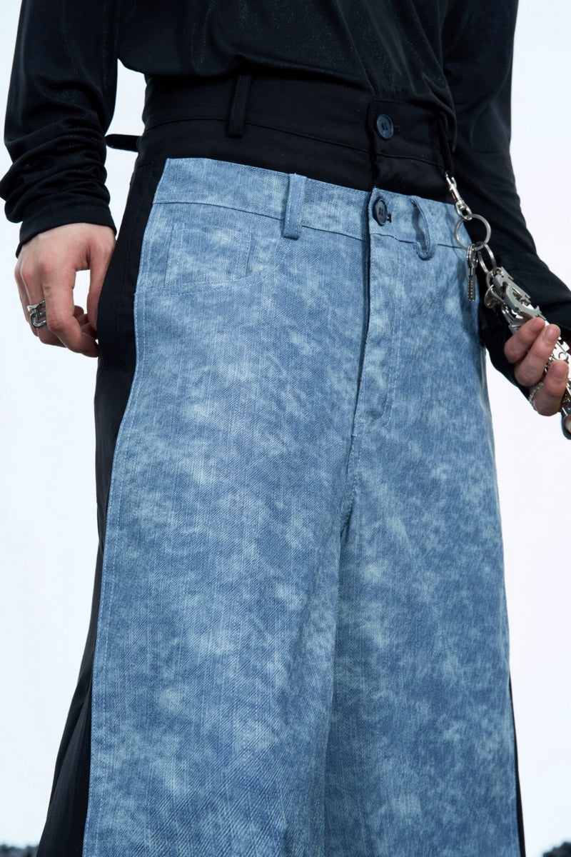 Jeans mit Farbblock-Patchwork