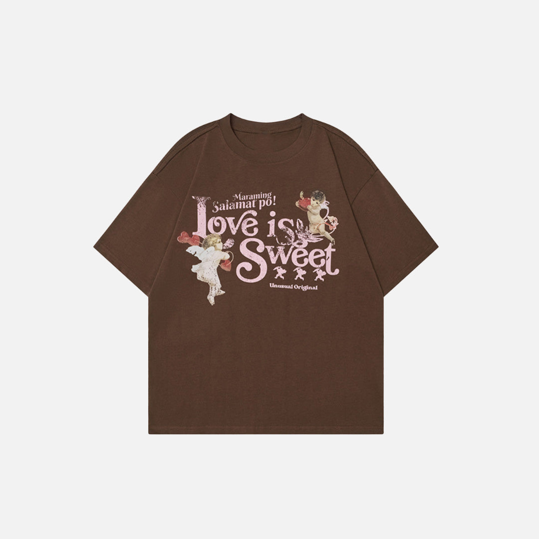 T-Shirt im amerikanischen Stil mit Engelsbuchstaben-Print