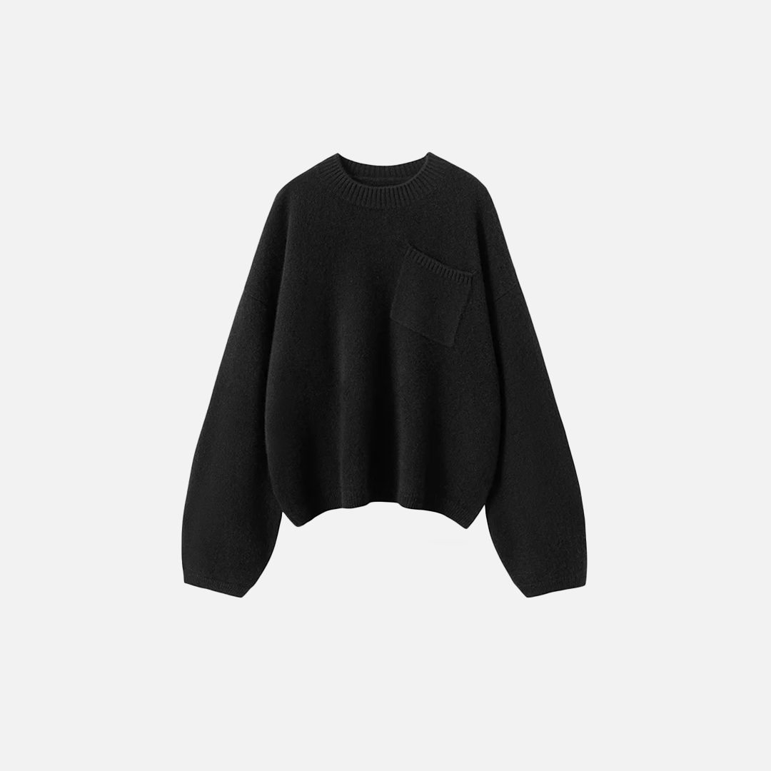Luxuriöser Kaschmirpullover mit Vordertasche