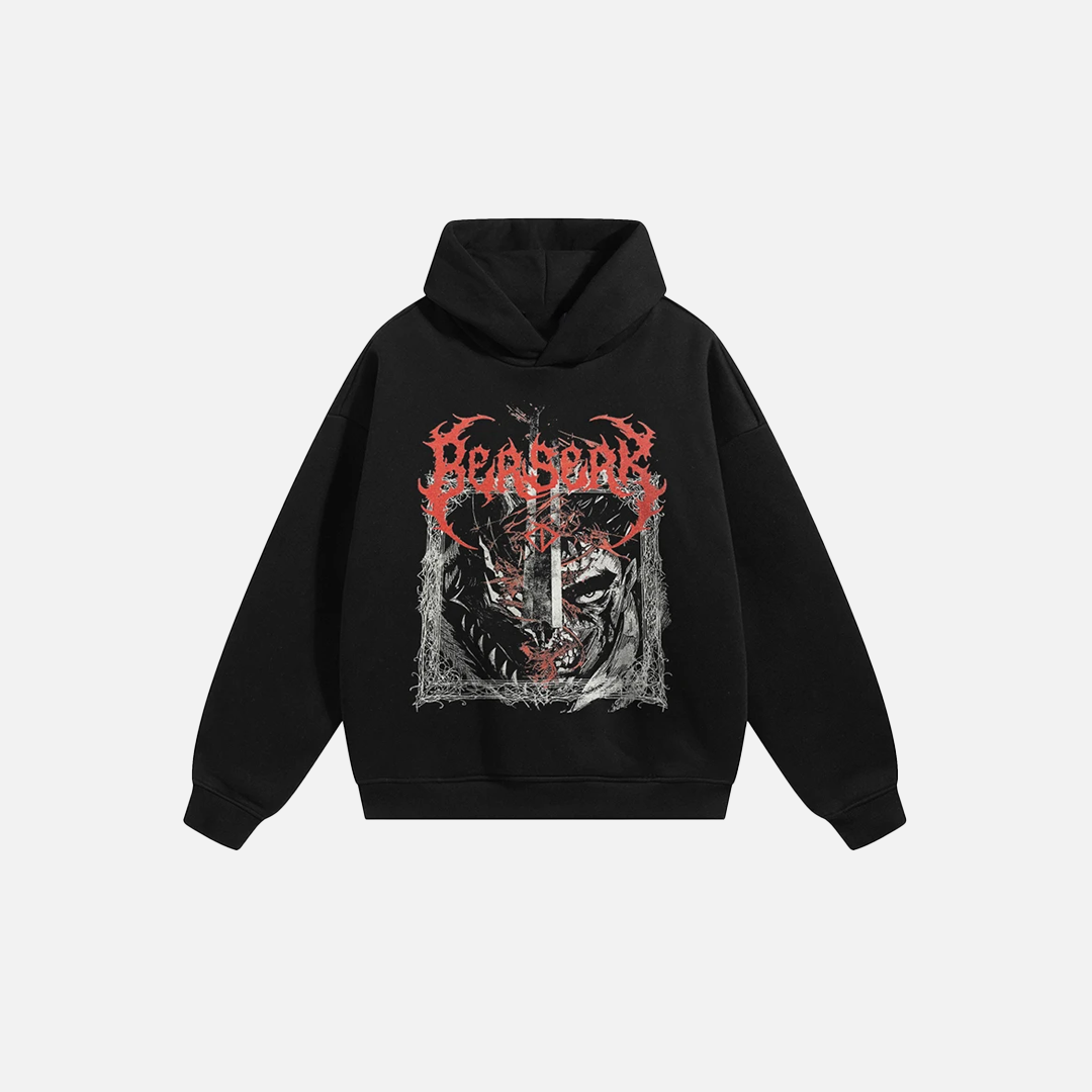 Sweat à capuche oversize Streetwear Black Devil Graphic