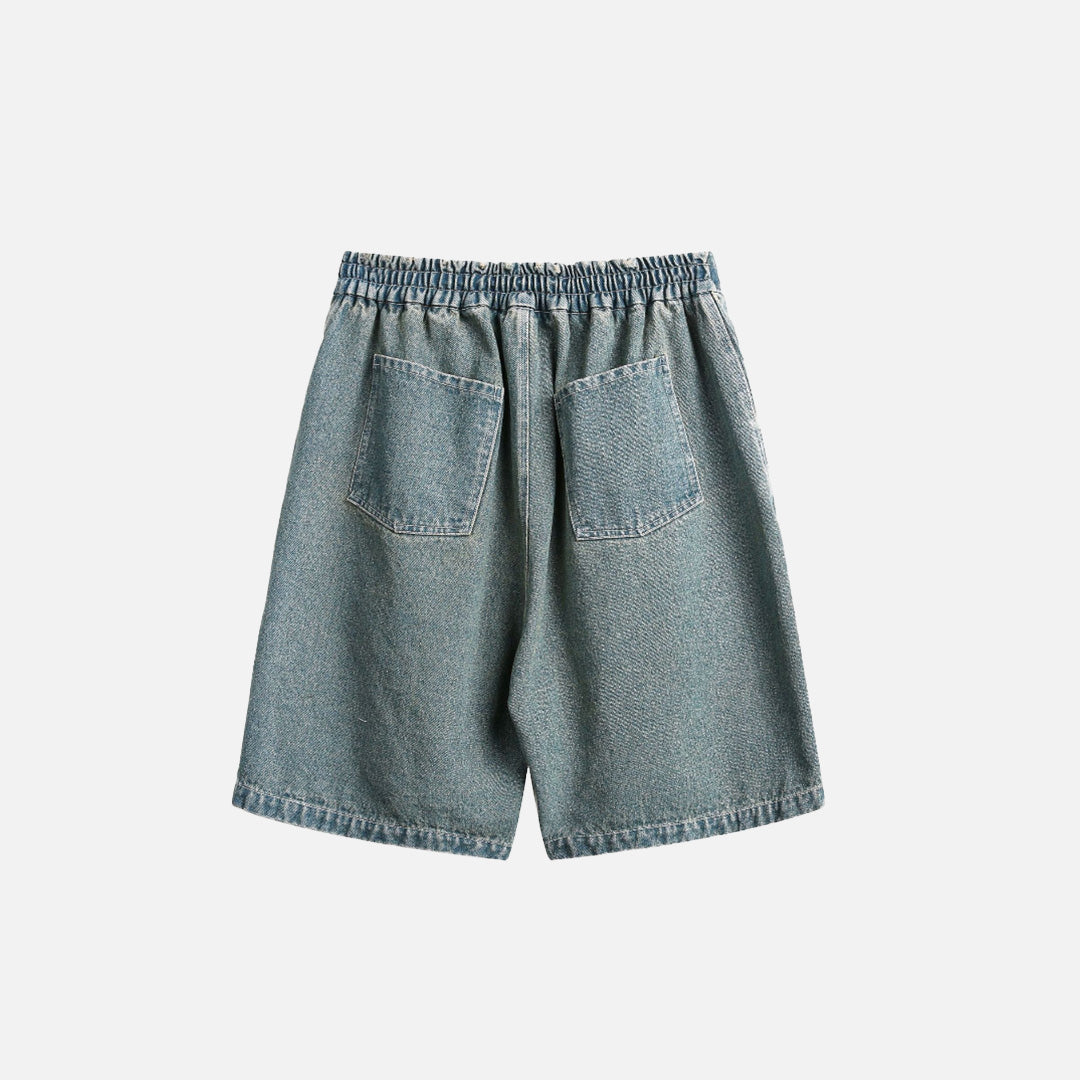 Short en jean imprimé abstrait