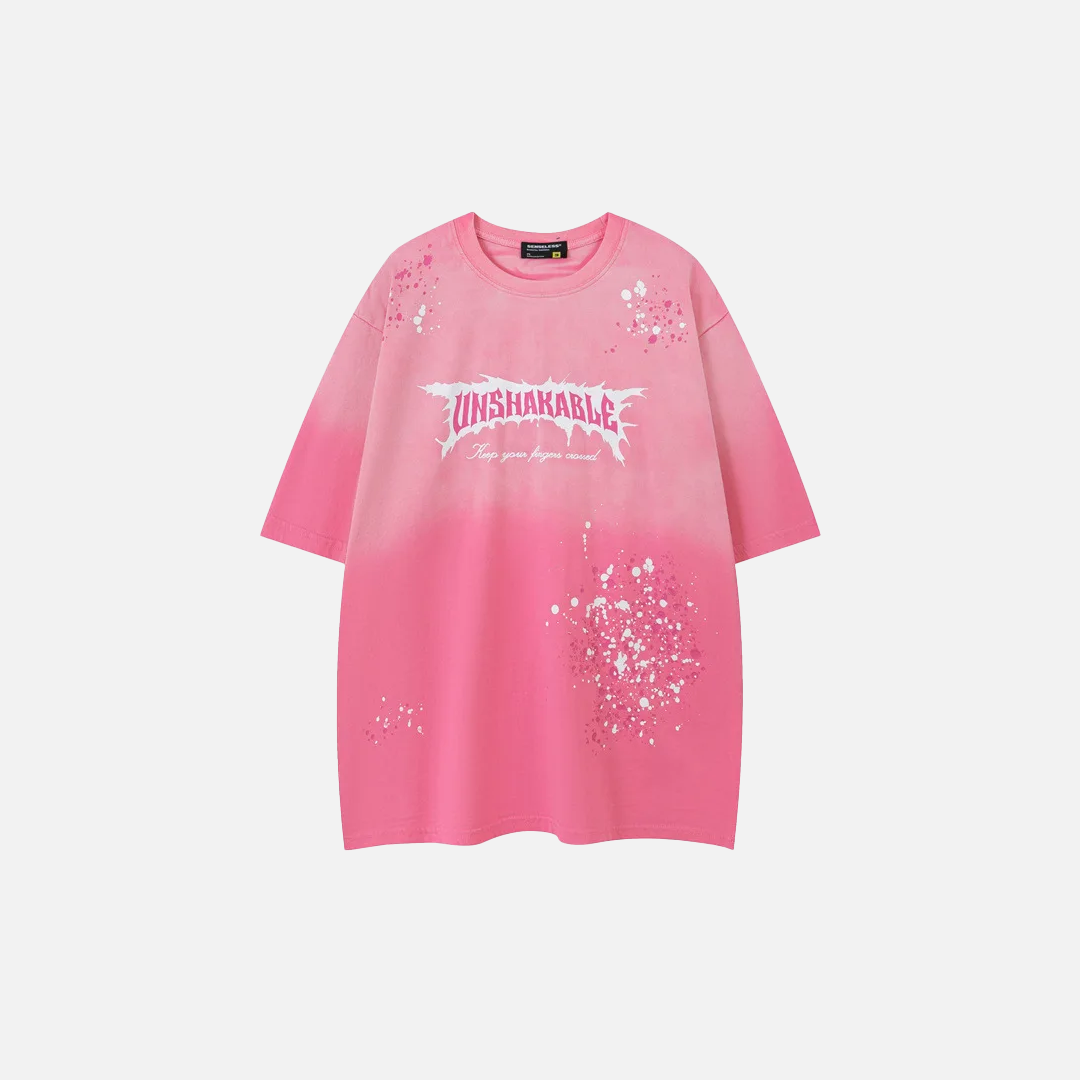 Hip-Hop-T-Shirt mit Graffiti-Schriftzug aus Baumwolle, Kurzarm