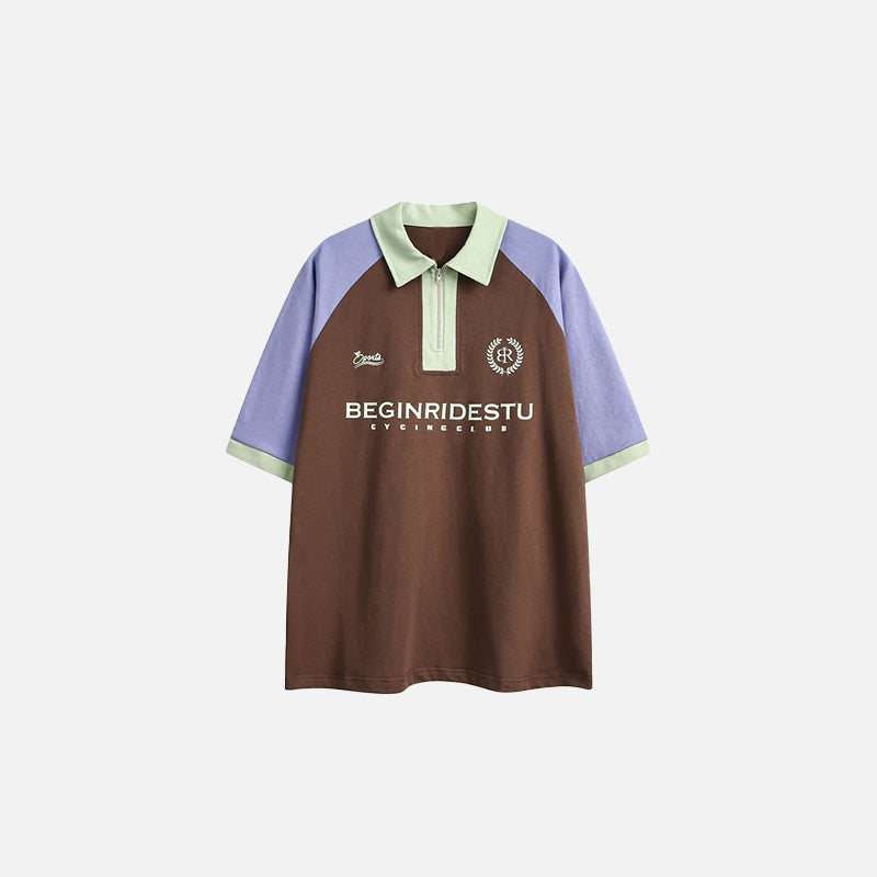 Color Block Racing Polo T-Shirt