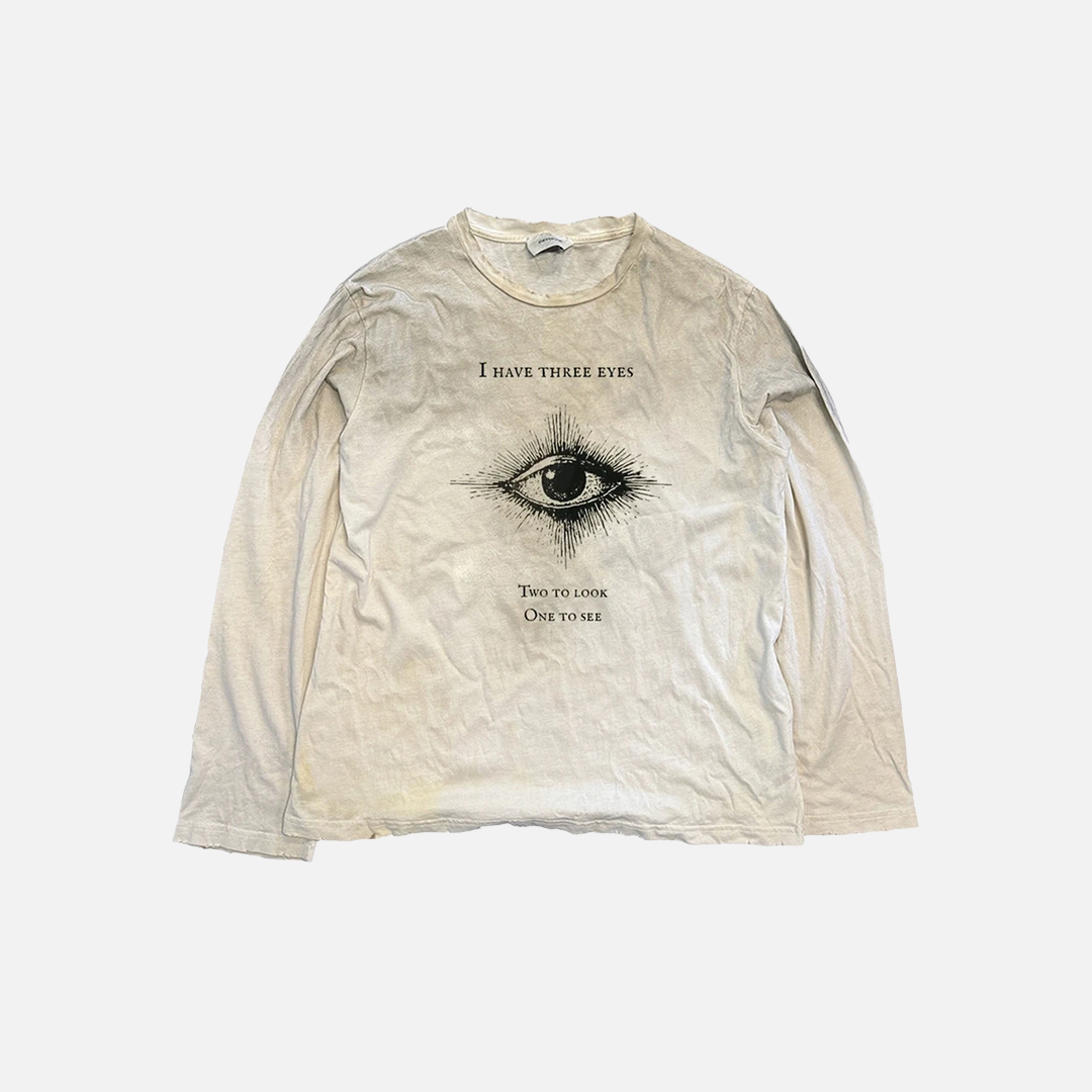 T-shirt hip-hop vintage à motif yeux graphiques