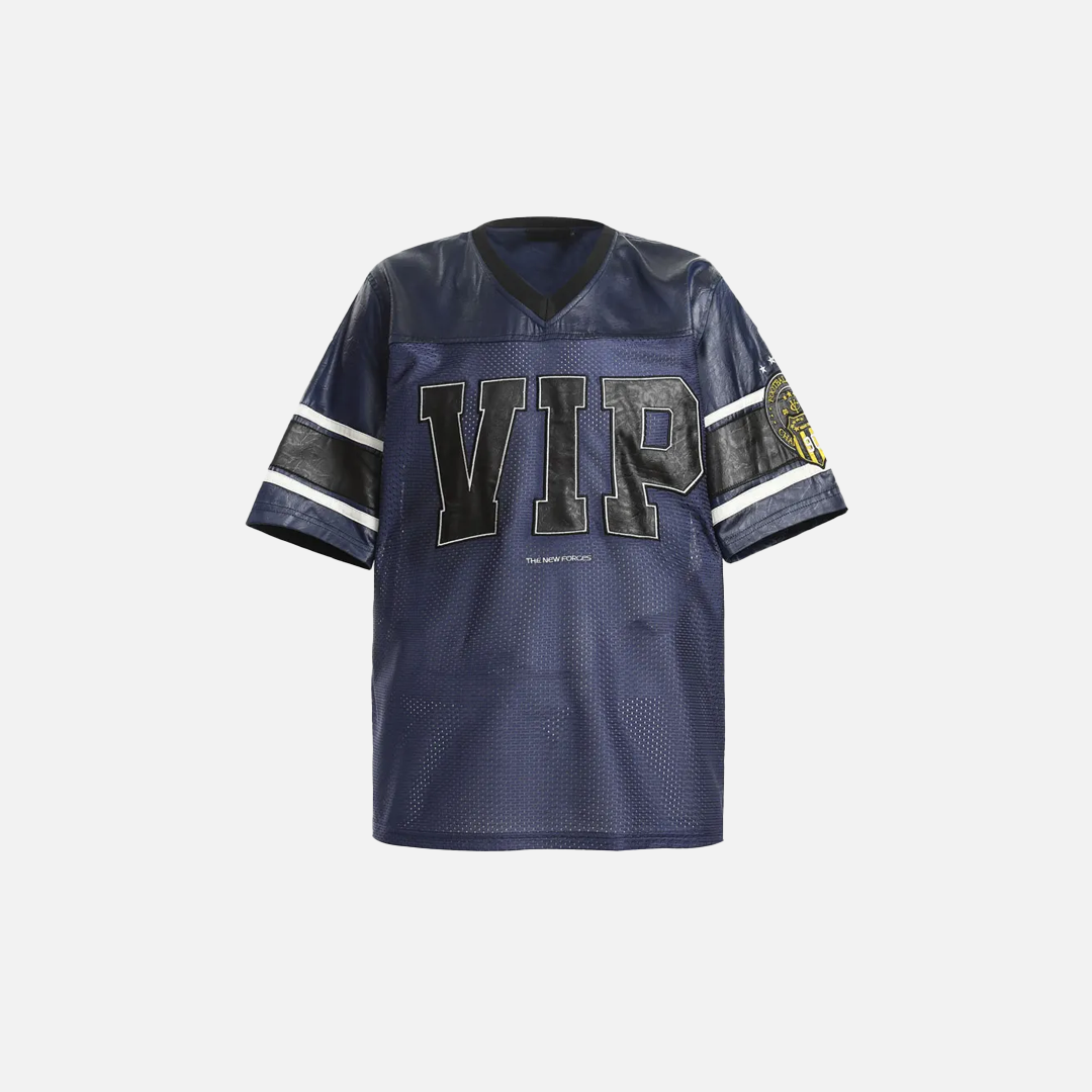 T-shirt en jersey polyester patchwork brodé en maille