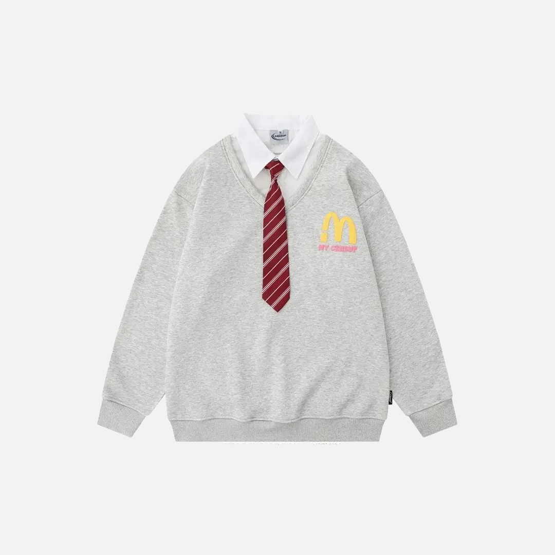 Zweiteiliger Oversize-Pullover im amerikanischen Stil