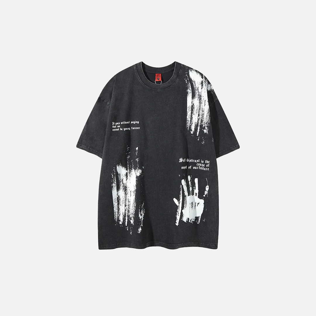 Müheloses Hip-Hop-T-Shirt mit Graffiti-Print in fetten Buchstaben