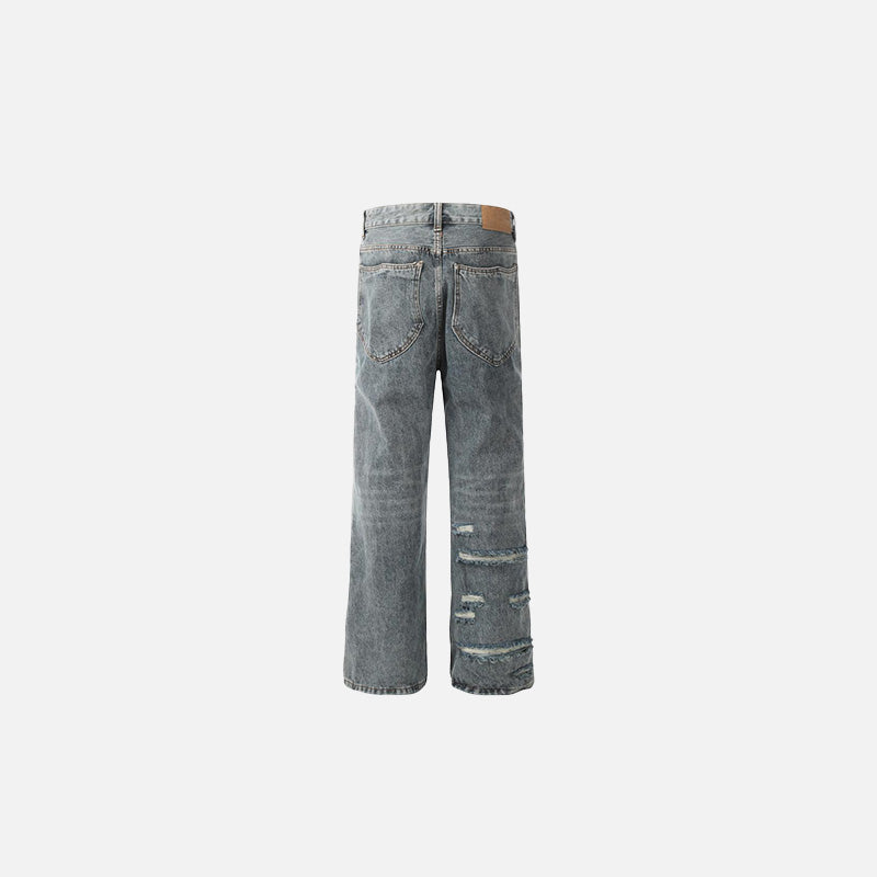 Jeans mit Used-Look und Knopfleiste