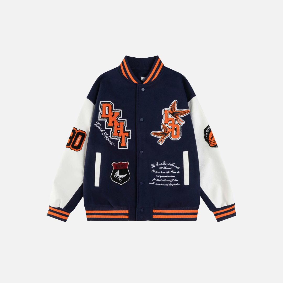Herren Essential Patchwork Baseball-Collegejacke
