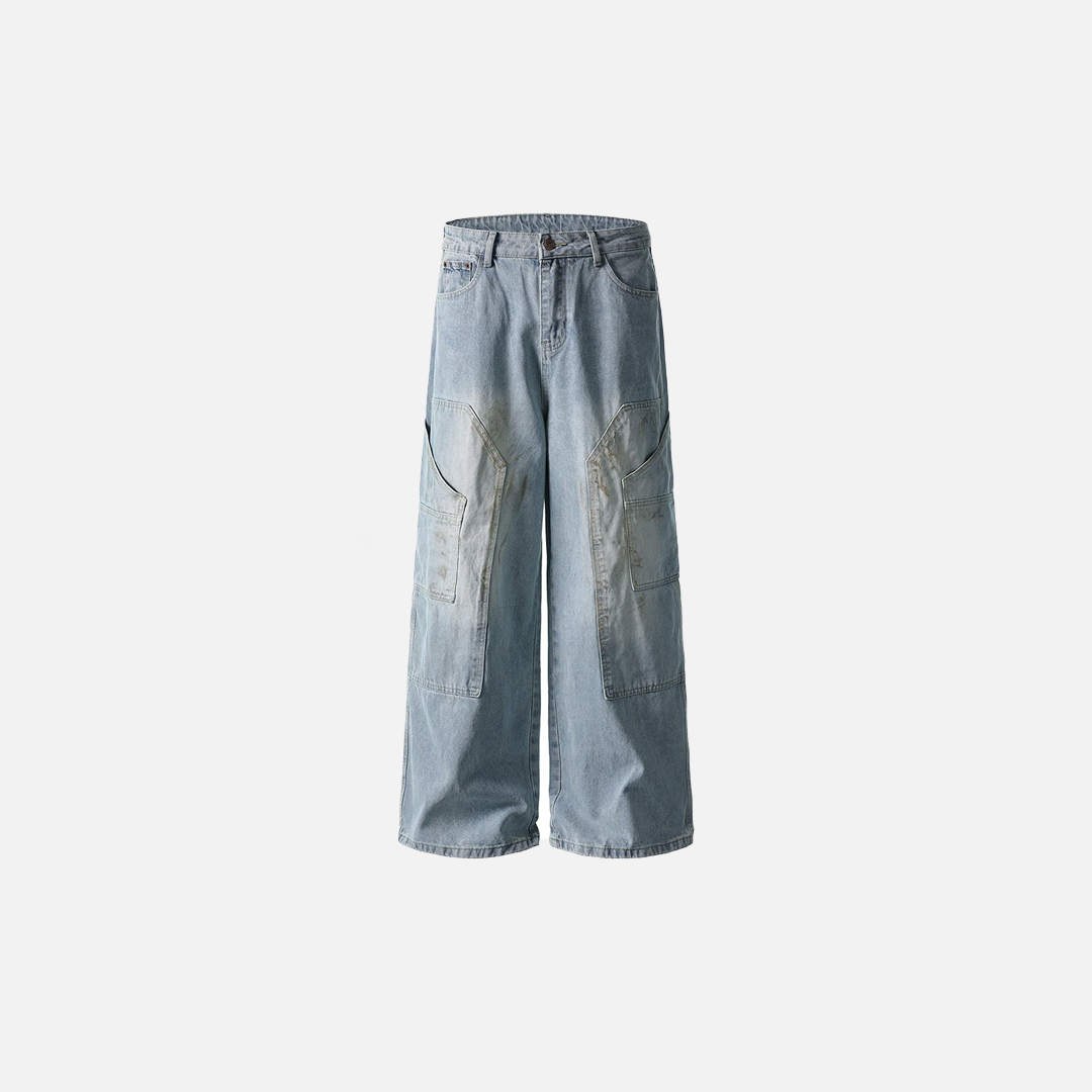Vintage Baggy Jeans mit weiten Seitentaschen