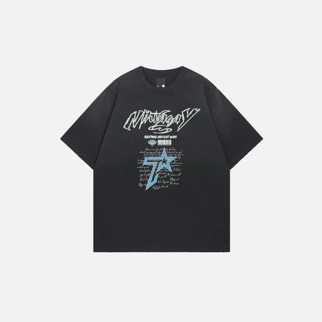 T-shirt oversize à imprimé graphique grunge tendance