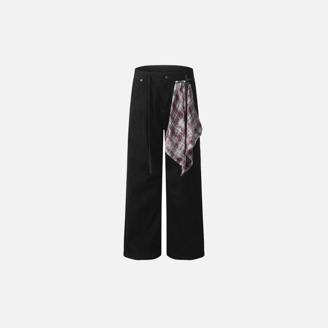 AURA Jeans mit abnehmbaren Patchwork-Details und weitem Bein