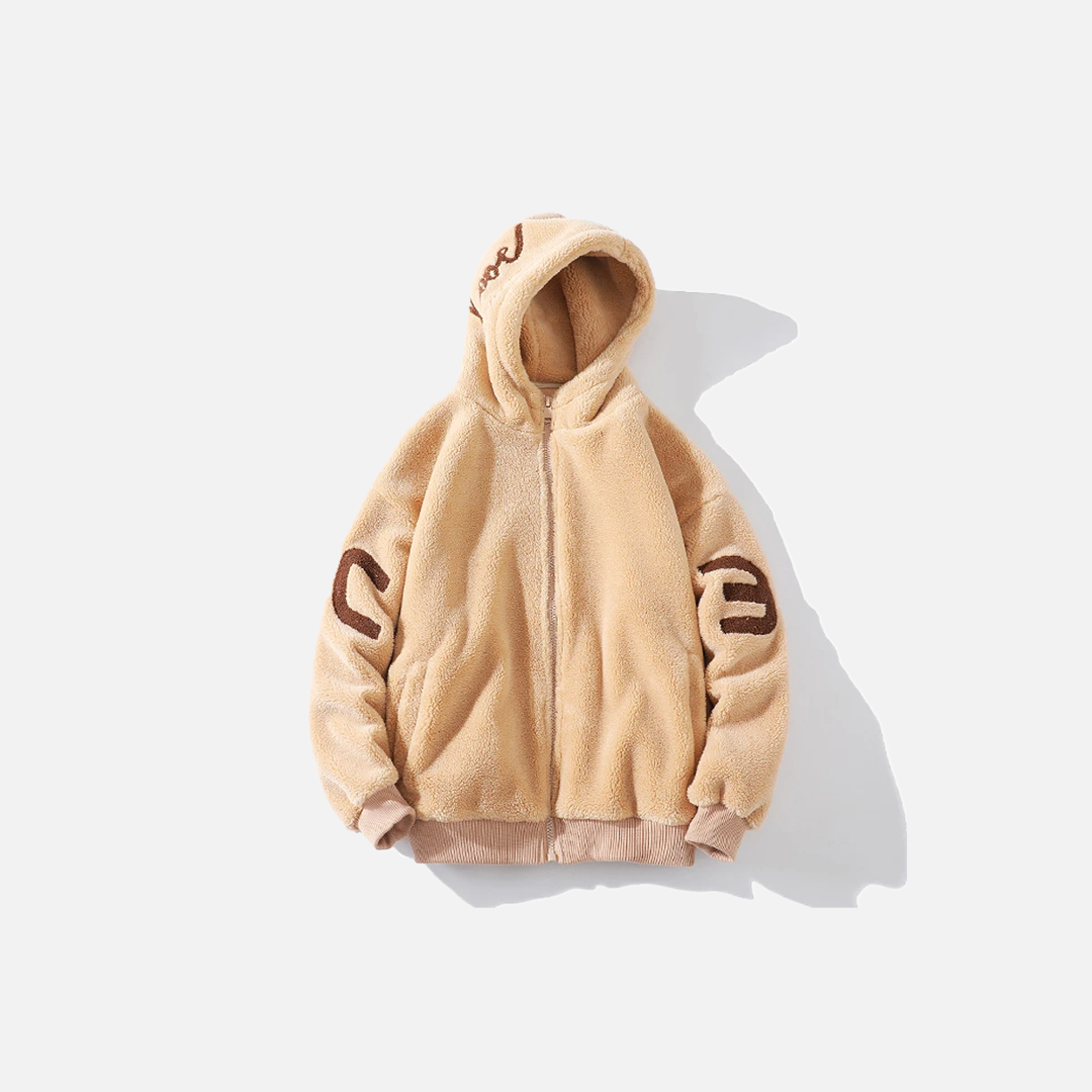 Gemütliche Winterparka-Pelzjacke aus Lammwolle