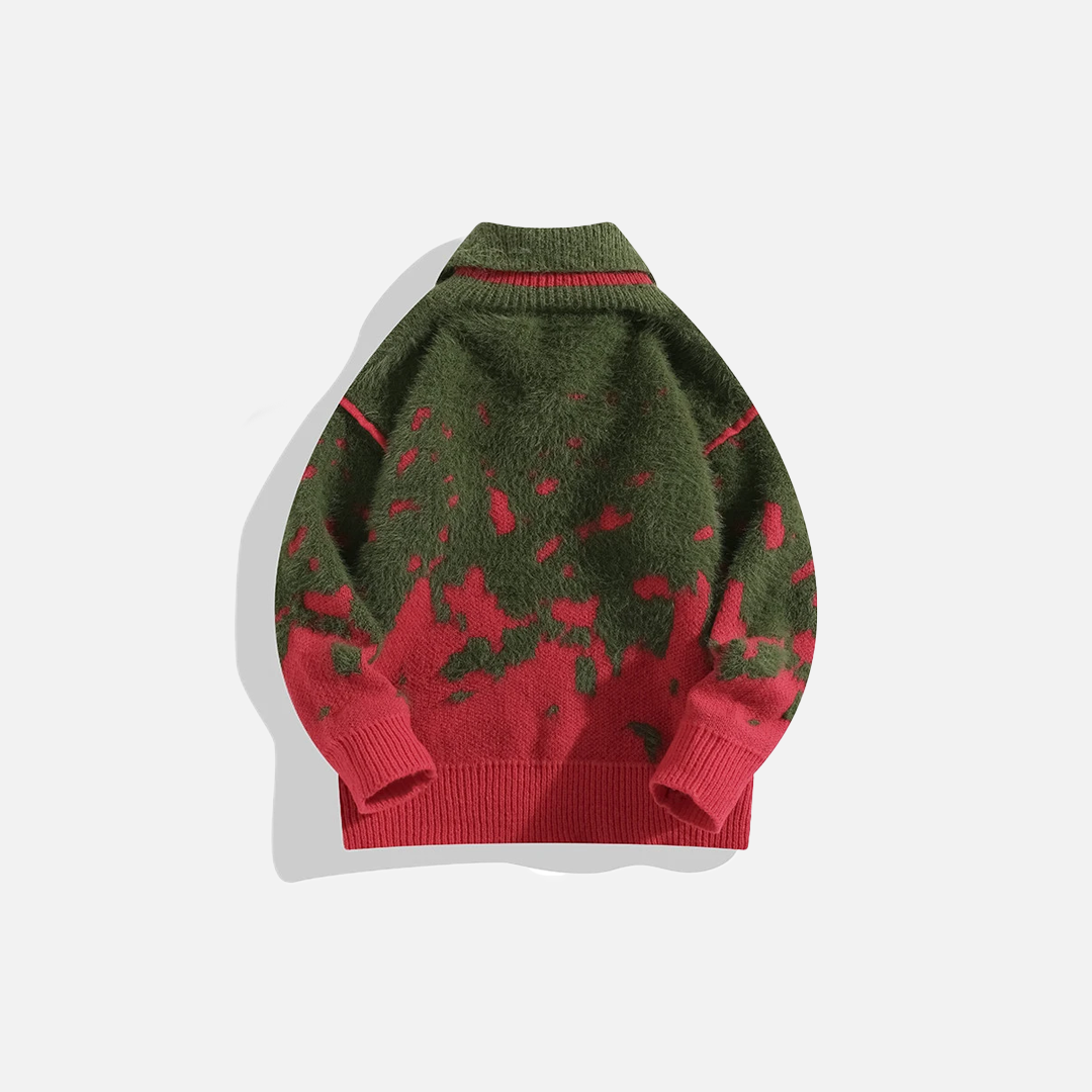 Pull de Noël en maille à revers contrastés
