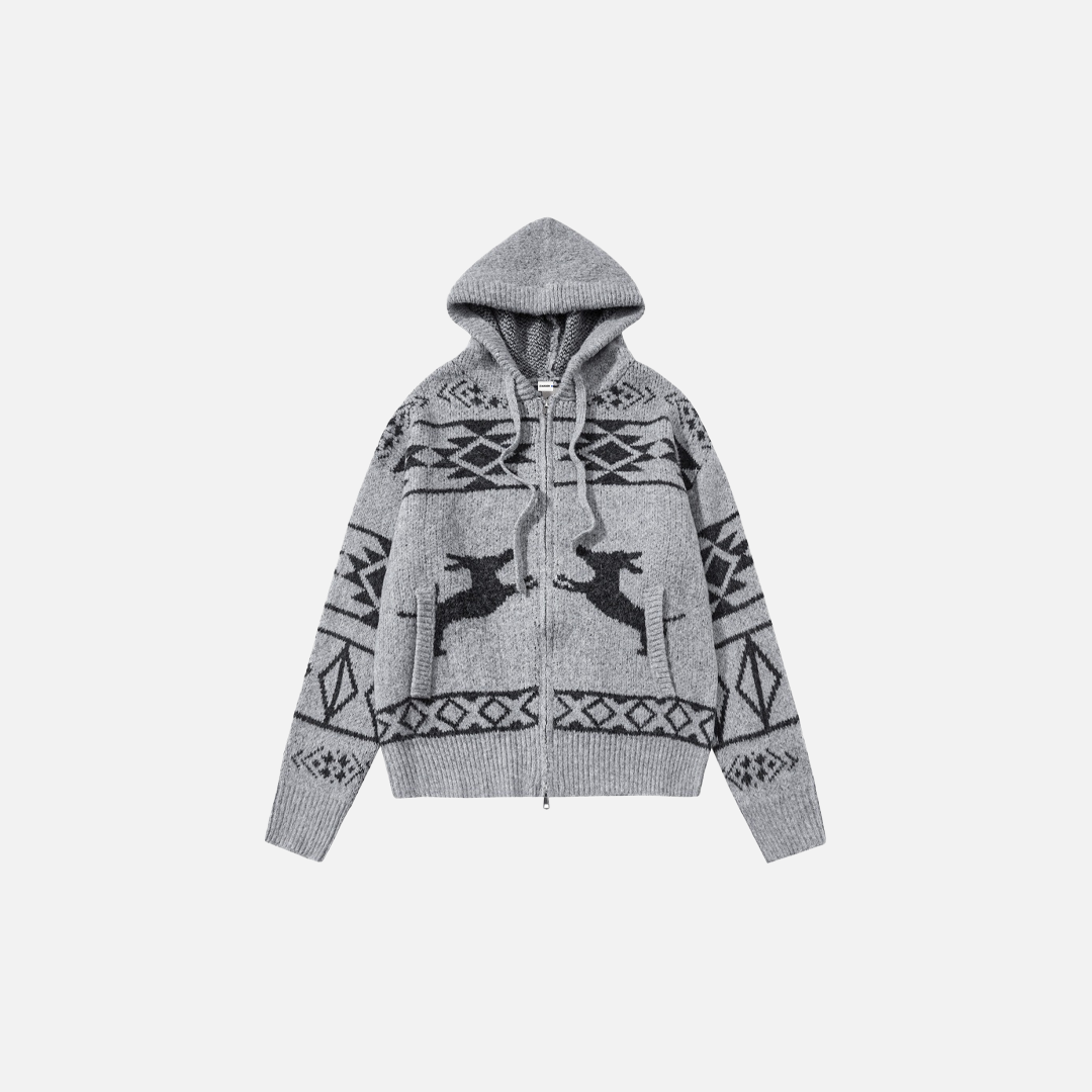 Klassischer, schmeichelhafter Oversize-Strickpullover mit Kapuze