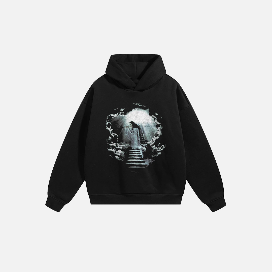 Hoodie mit Retro-Ästhetik und Grafikprint auf dem Rücken