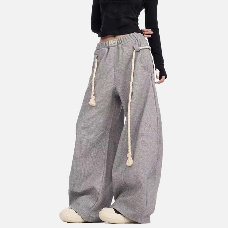 Pantalon de survêtement rétro super ample à cordon de serrage