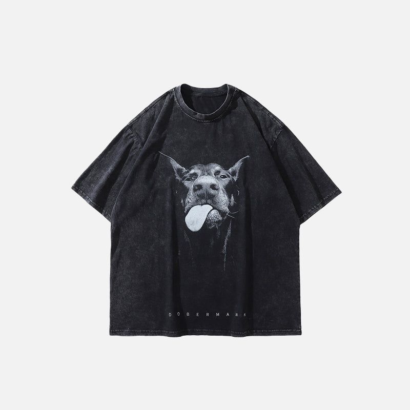 Washed Oversized Dobermann T-shirt