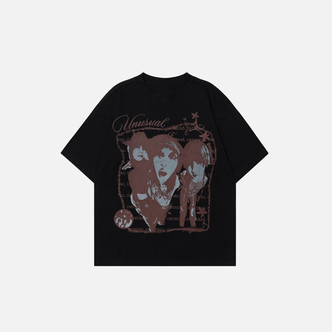 Stylish Portrait Print Summer T-Shirt
