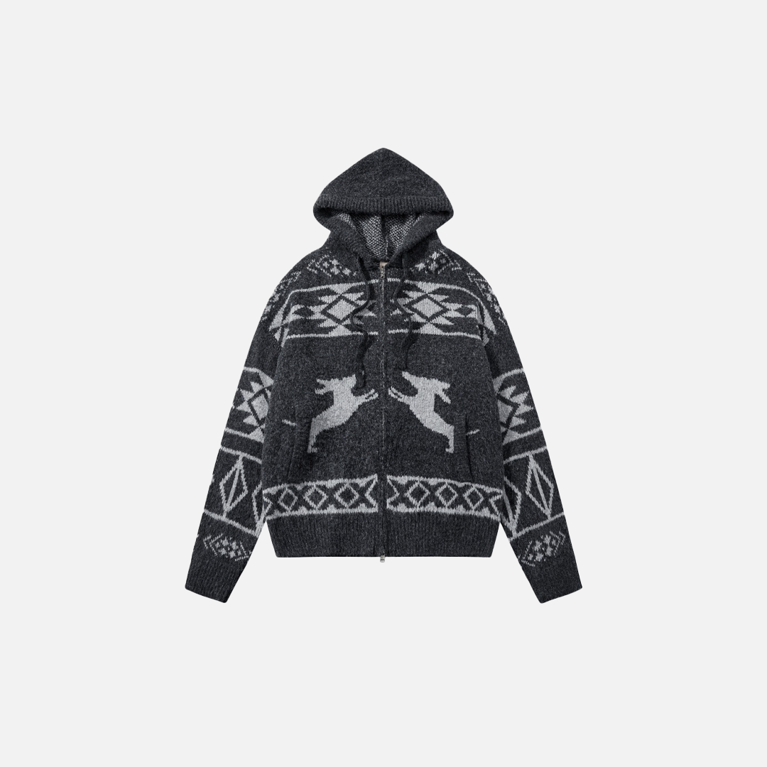 Klassischer, schmeichelhafter Oversize-Strickpullover mit Kapuze