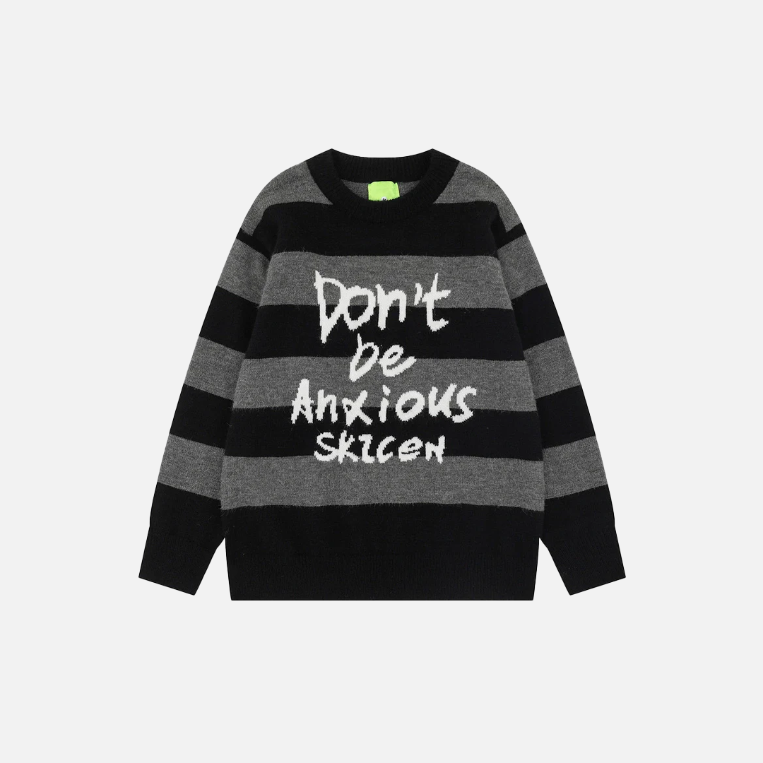 Investment Piece Streetwear Striped Knit Hip Hop Sweater