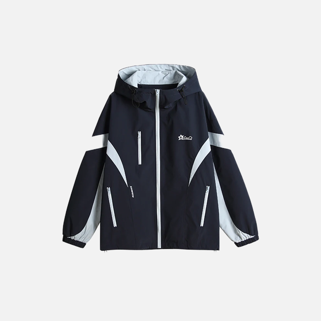 Sonnenschutz, leichte Patchwork-Windjacke mit Kapuze