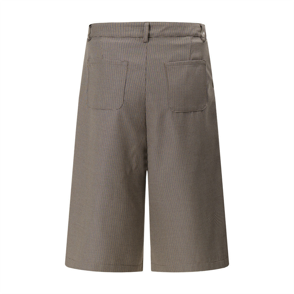 Lässige Jeansshorts mit weitem Bein im Vintage-Karo-Look