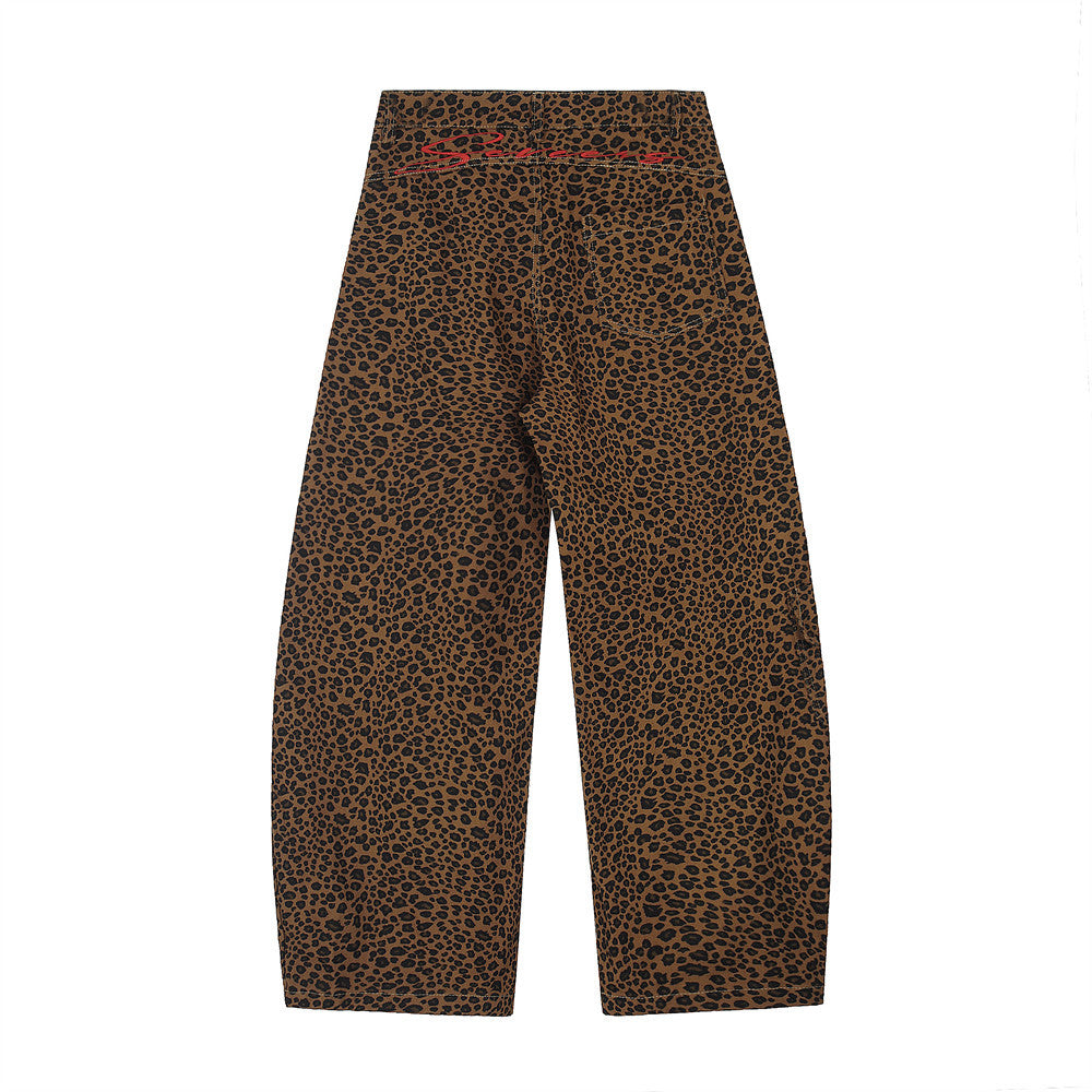 Retro-Leopardenmuster-Machete-Jeans