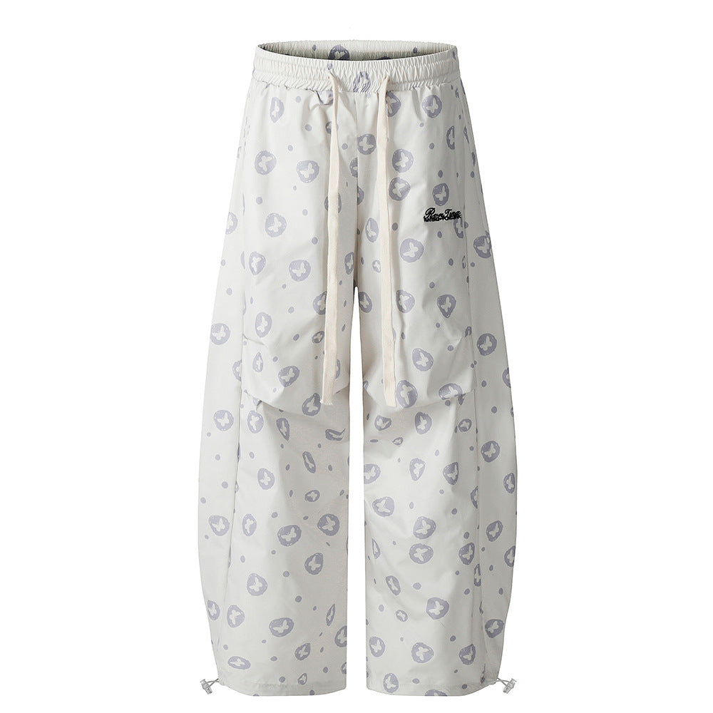 Pantalon décontracté à pois papillon