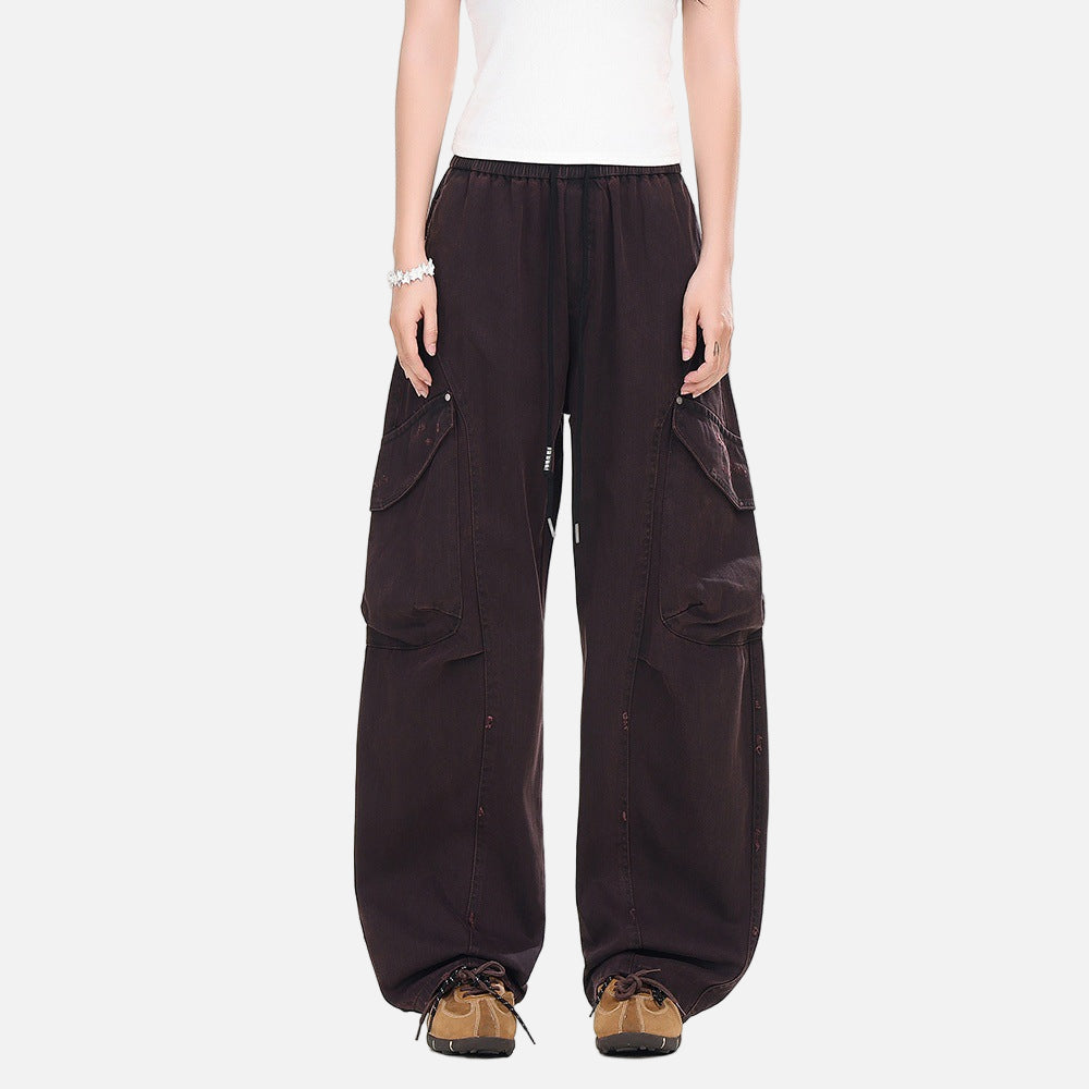 Streetwear-Cargohose mit Used-Look und weitem Bein